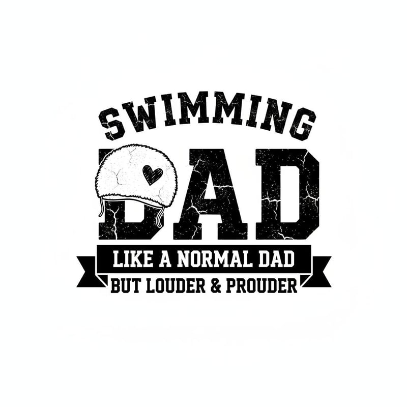 Distressed Swimming Dad T-Shirt Design