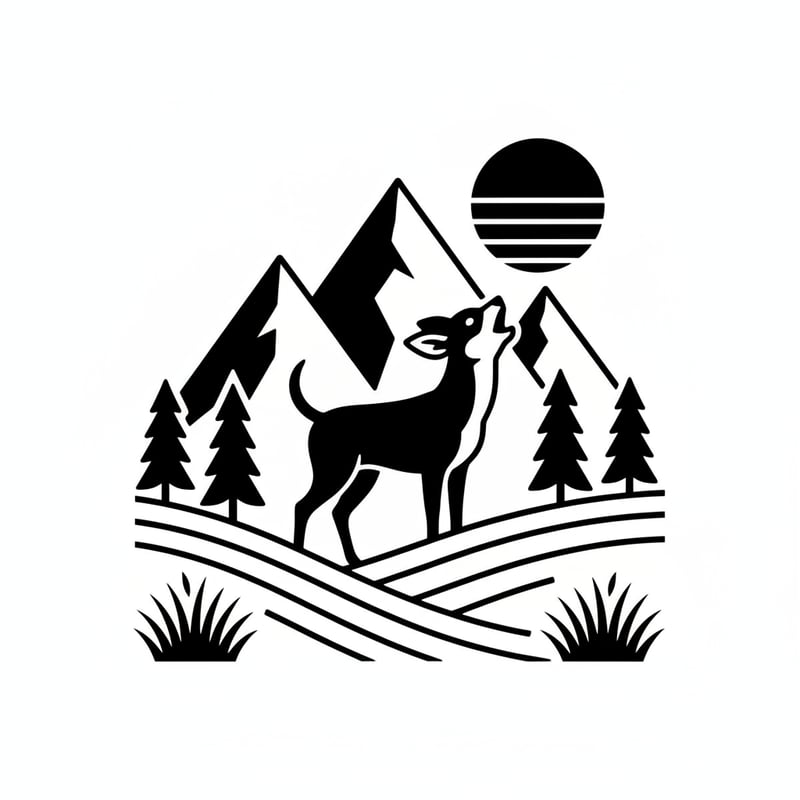 Minimalist Howling Chihuahua Silhouette