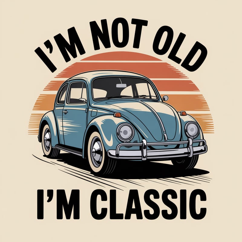Retro VW Beetle Classic Car Design