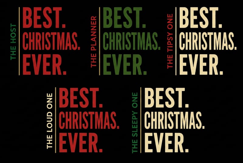 Coordinated Adult Christmas Typography