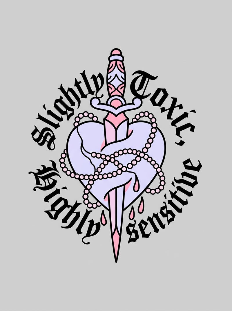 Edgy Feminine Tattoo Heart Design