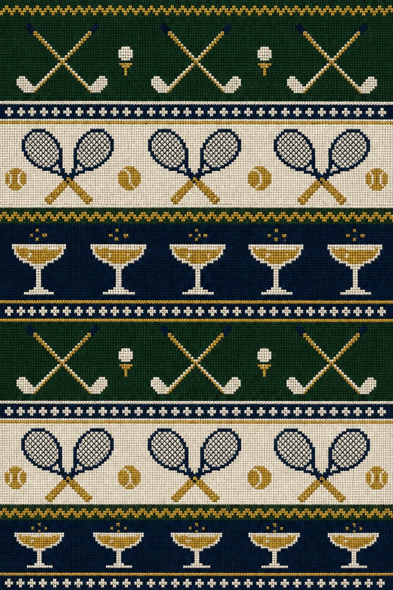 Preppy Sports Woven Texture Design