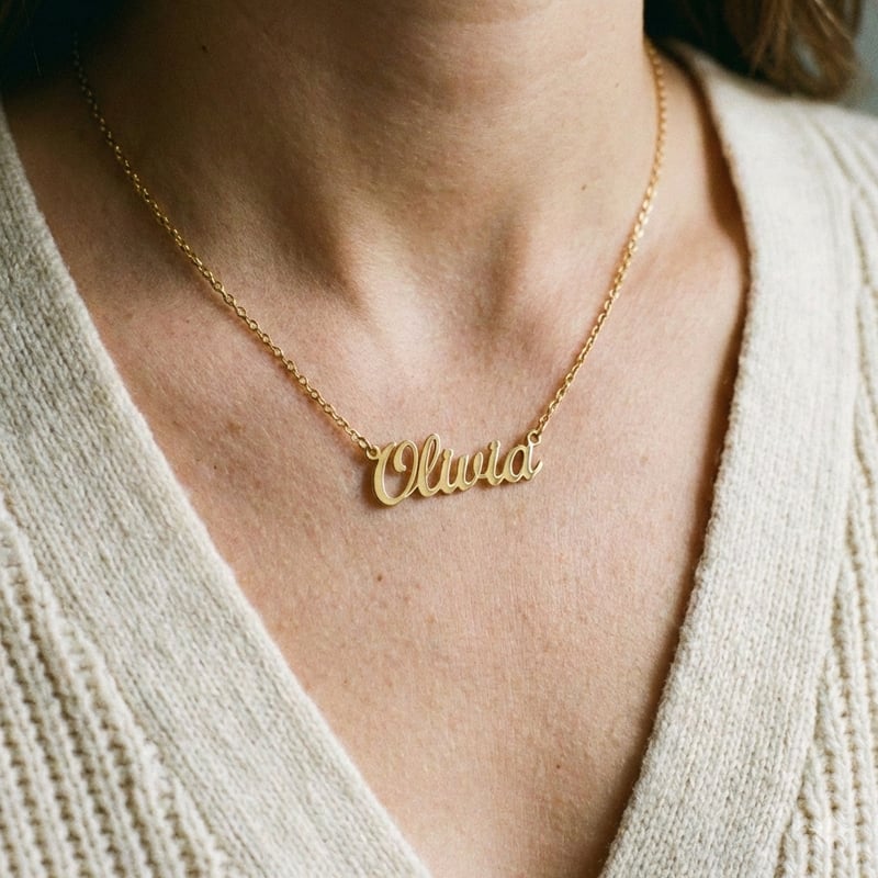 Close-Up Gold Name Necklace