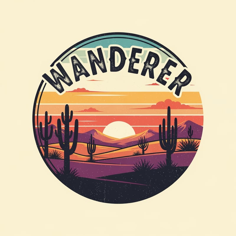 Vintage Wanderer Desert Badge Design