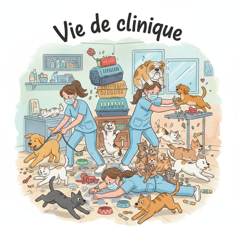 Vet Tech Team with Cats and Dogs
