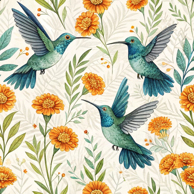 Vibrant Blue and Green Hummingbirds