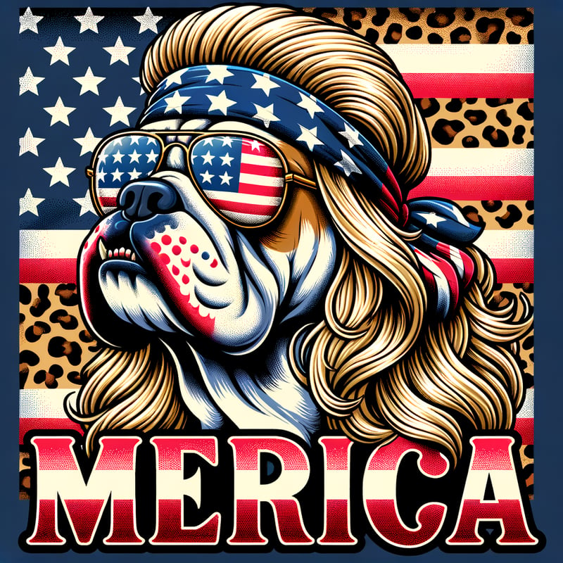 Patriotic Bulldog Cartoon Vector