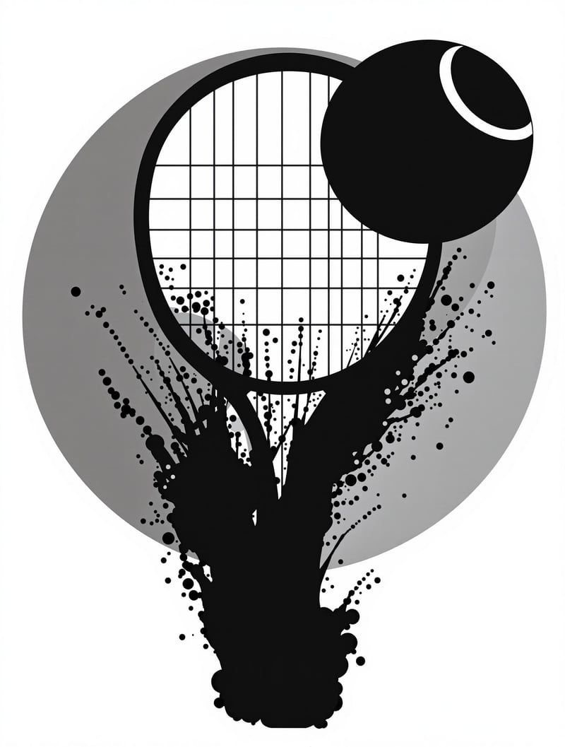 Geometric Tennis Racket and Ball Design