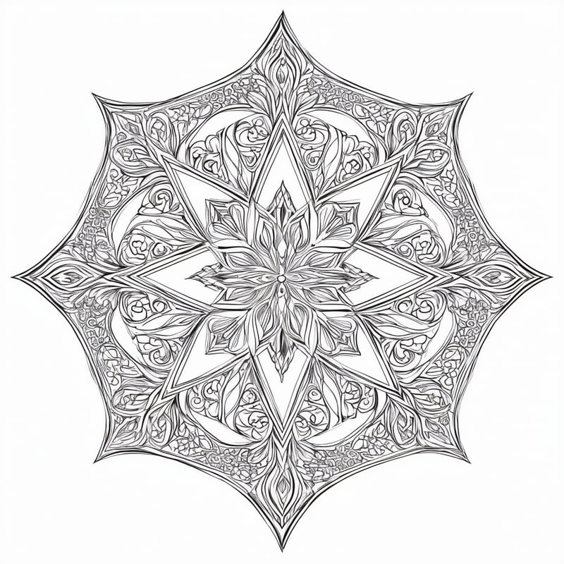 Ornate Five-Pointed Star Vector Design