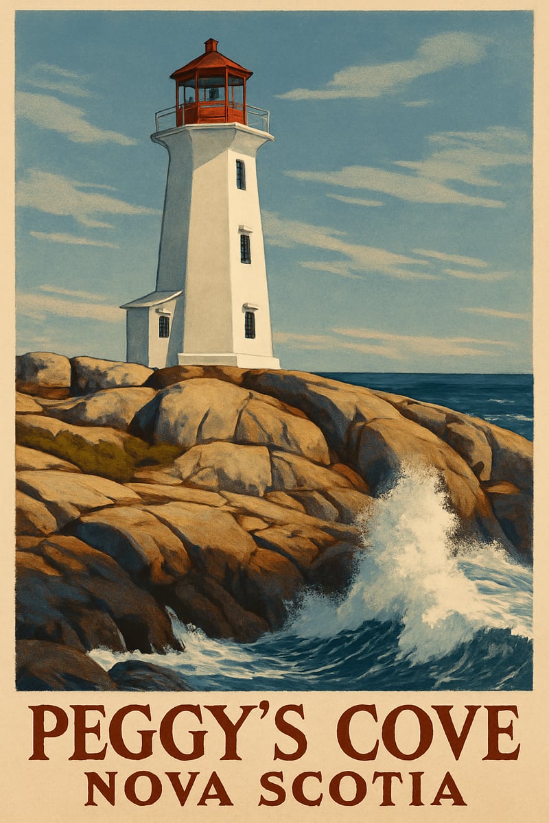 Vintage Peggy's Cove Travel Poster