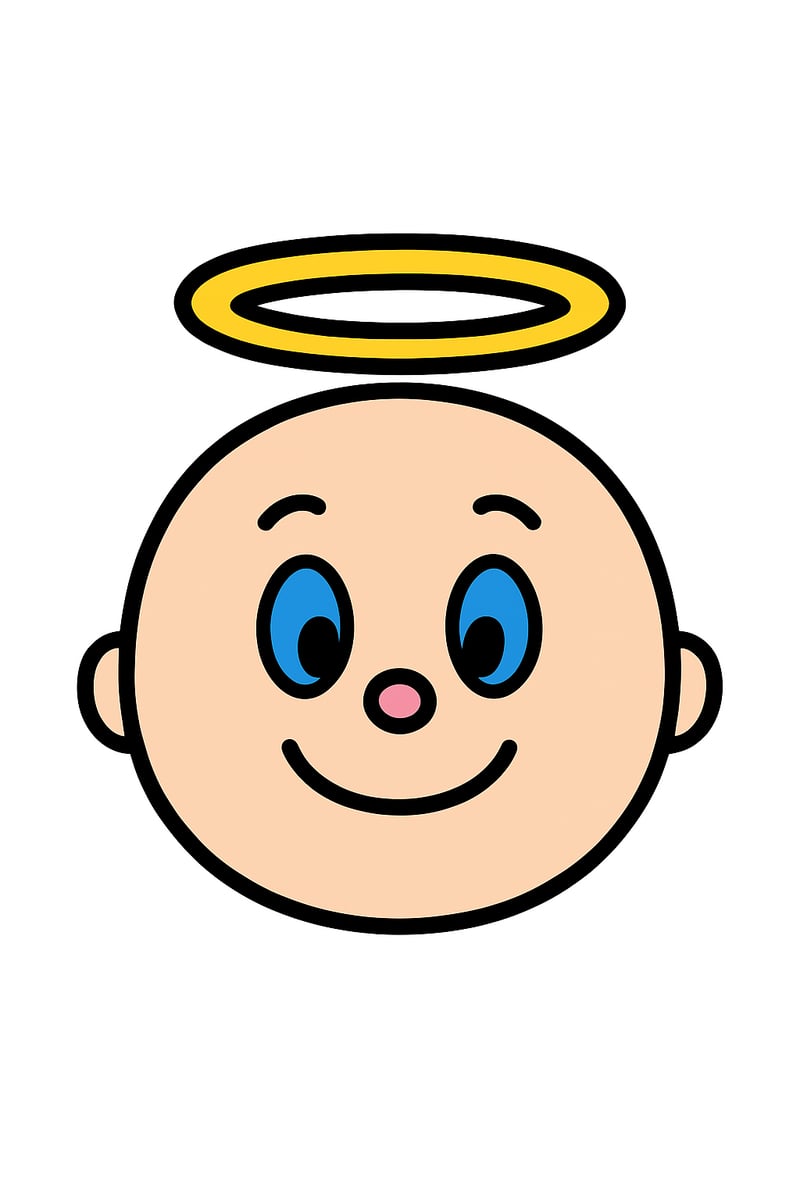 Minimalist Angel Face Illustration