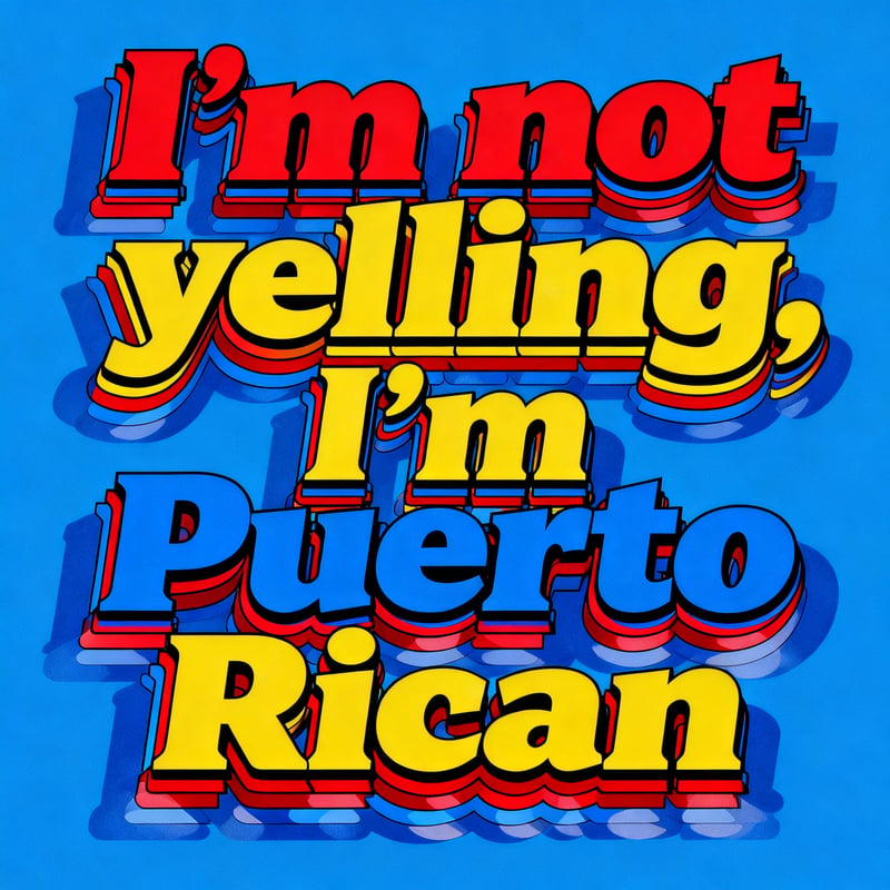 Puerto Rican Pop-Art Text Design