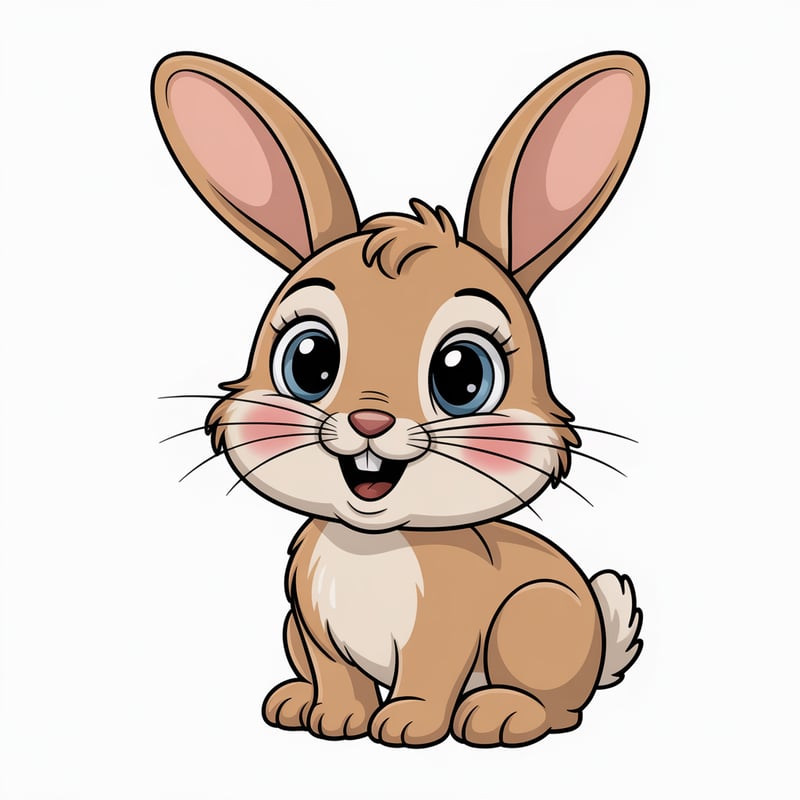 Cute Animated Baby Rabbit Art
