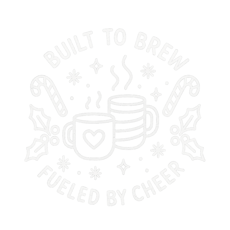 Festive Coffee Line-Art T-Shirt Design
