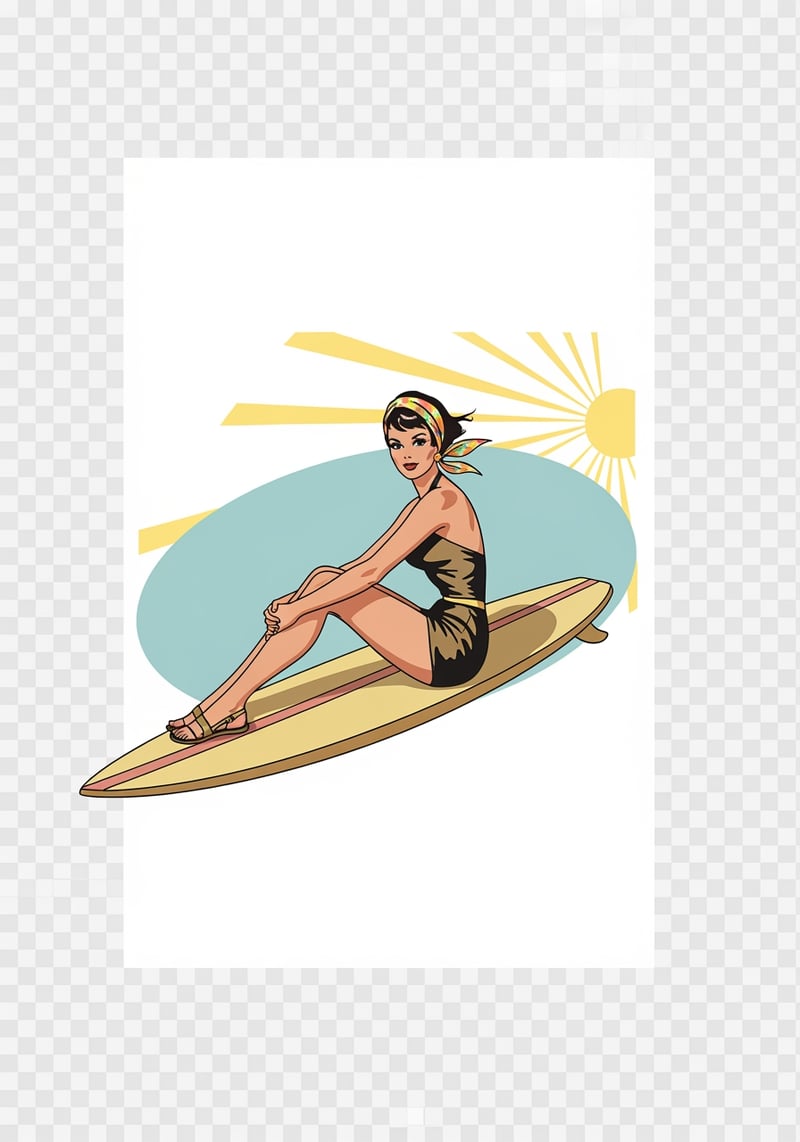 1960s Florida Pin-Up Surf Graphic