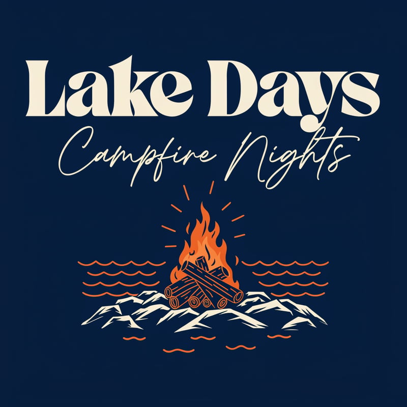 Lake Days Campfire Nights Typography