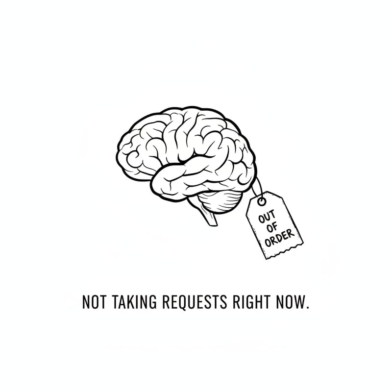 Minimalist Brain Ink Illustration