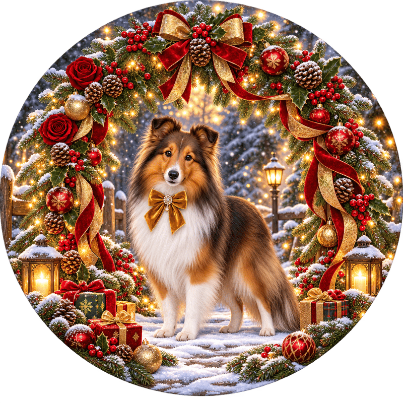 Sable-and-White Shetland Sheepdog Circle