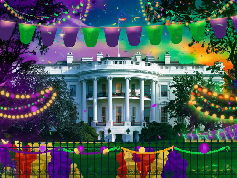 Vibrant Mardi Gras at the White House