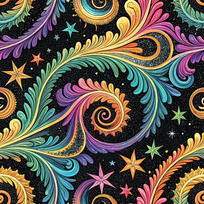 Neon Psychedelic Swirl Pattern