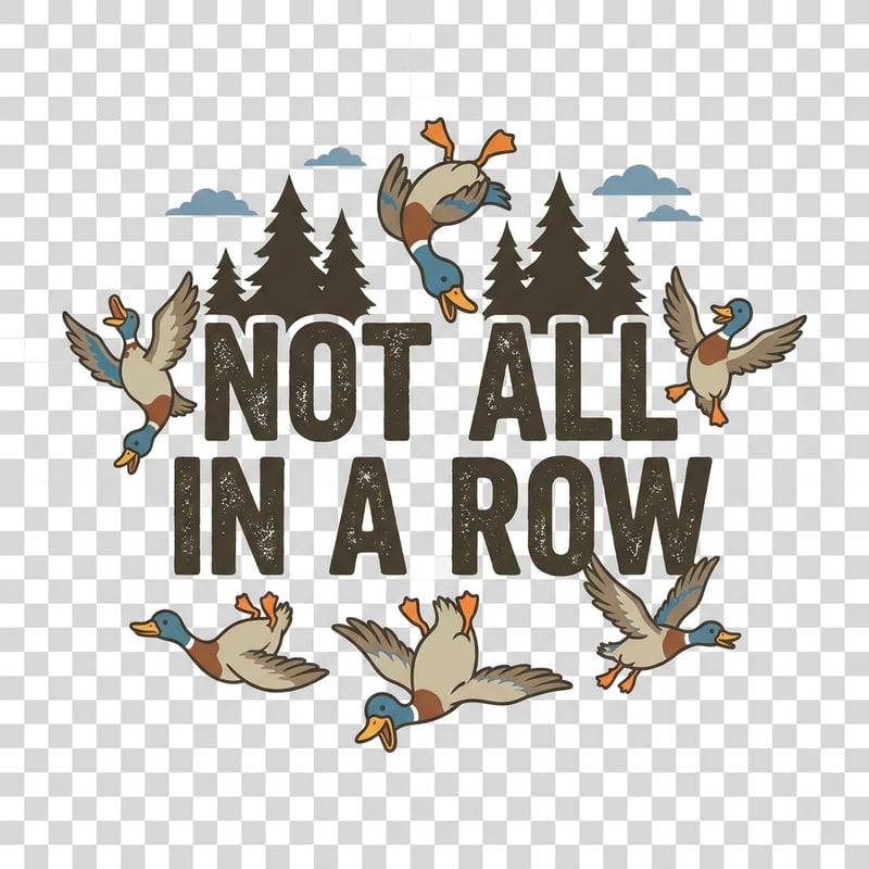 NOT ALL IN A ROW Duck Flock Graphic