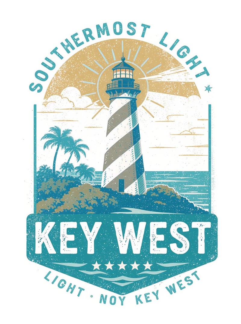 Retro Key West Lighthouse Emblem