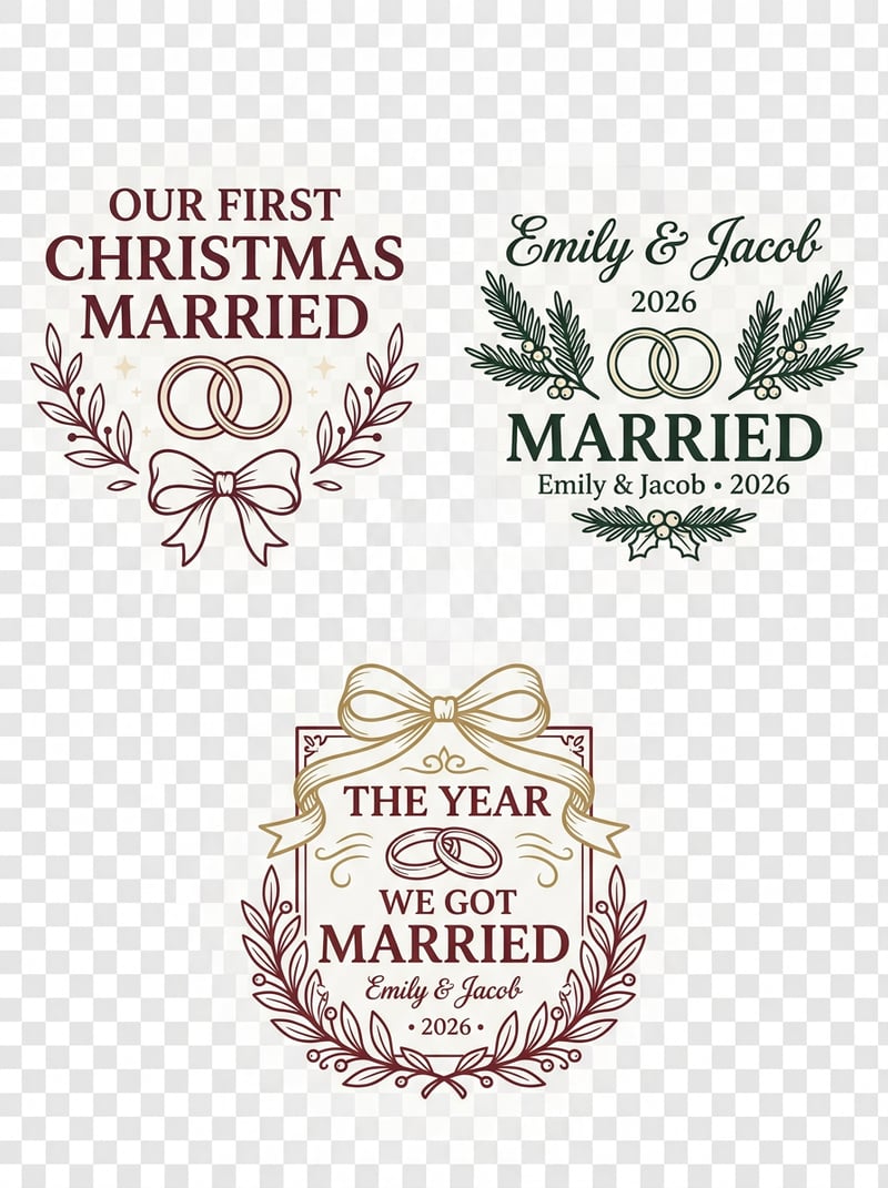First Christmas Married Ornament Designs
