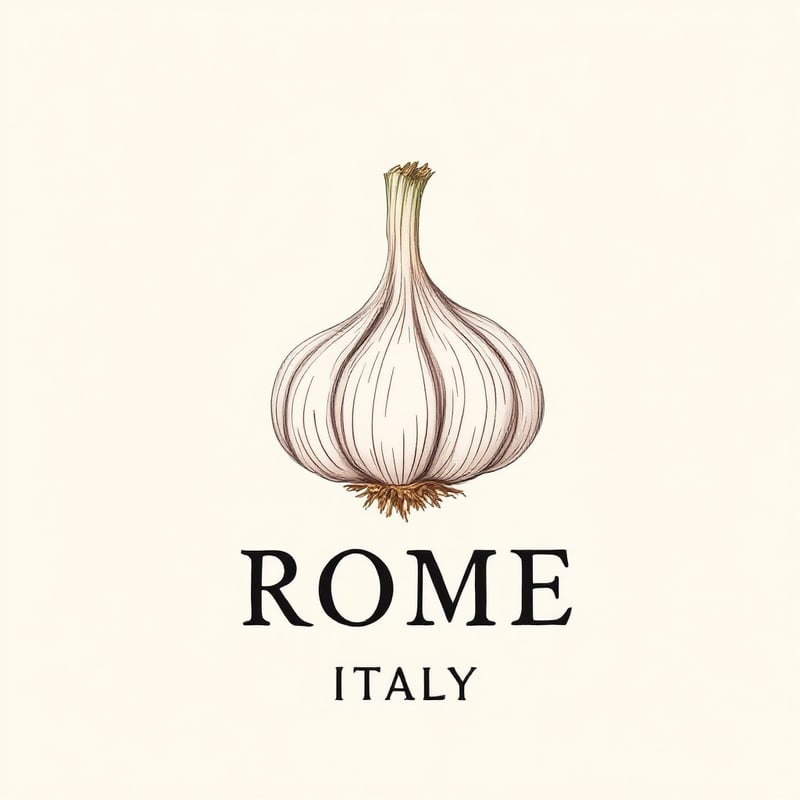 Minimalist Rome Garlic Botanical Design