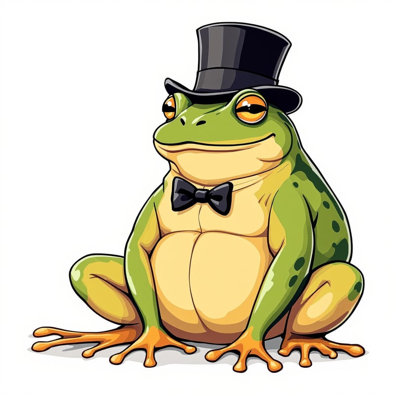 Charming Frog in Top Hat Illustration