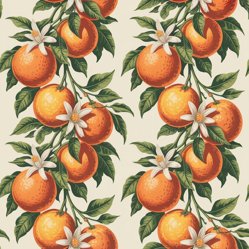 1940s Vintage Florida Citrus Pattern