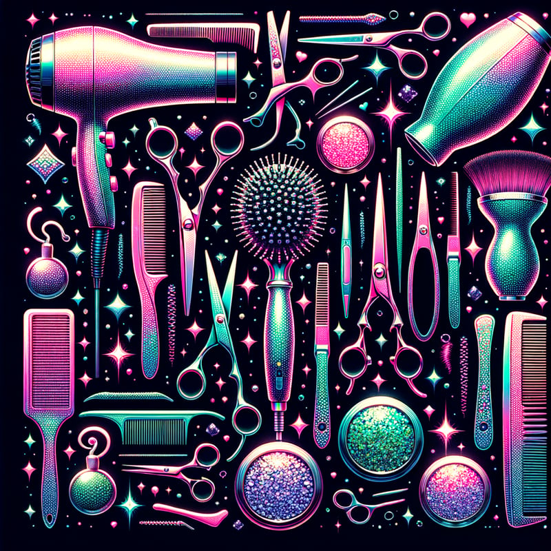 Luxurious Hair Stylist Collage Design