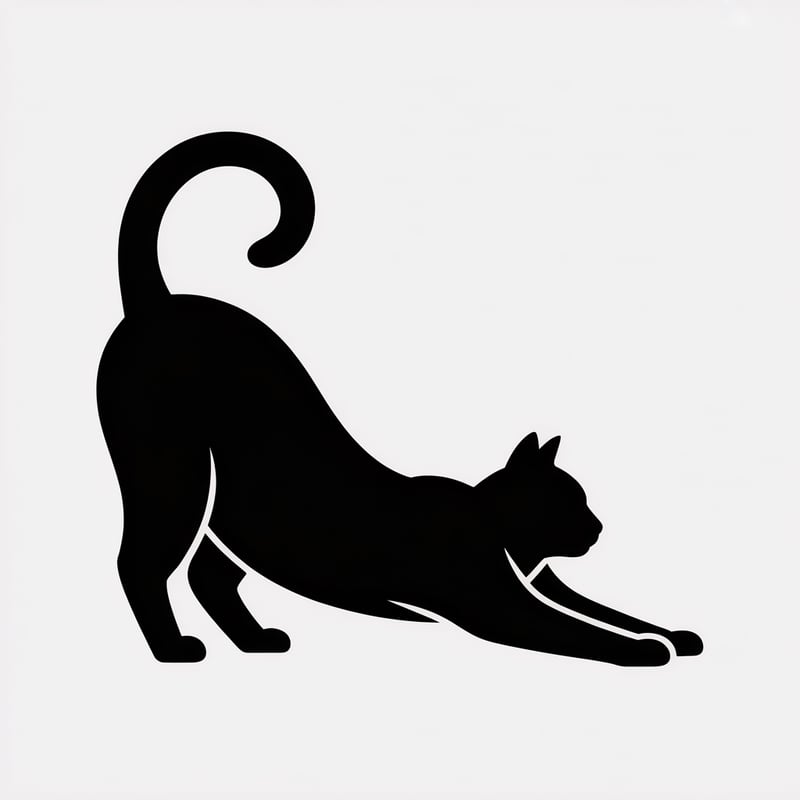 Minimal Black Cat Silhouette