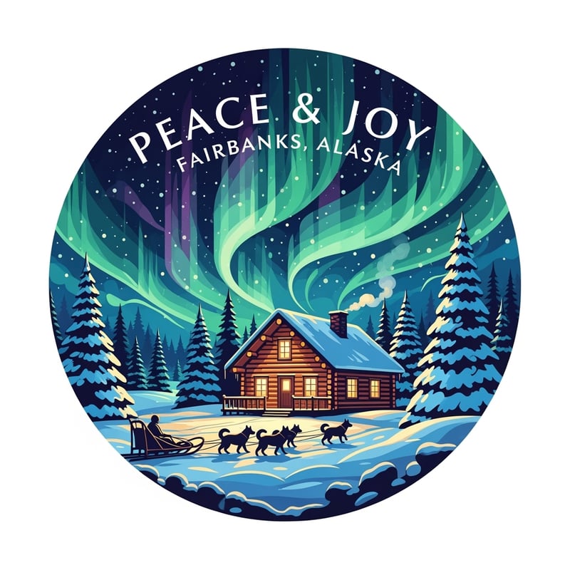 Fairbanks Northern Lights Illustration