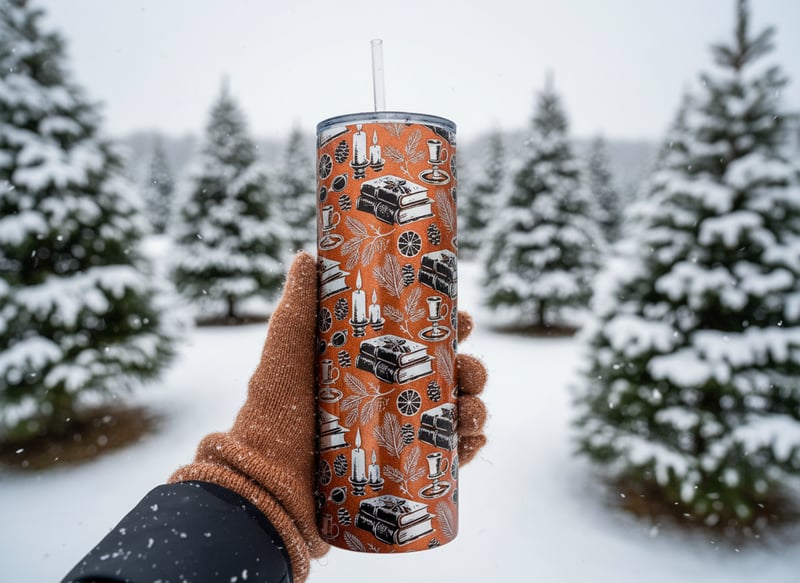 Rusty Orange Skinny Tumbler in Snowy Lot