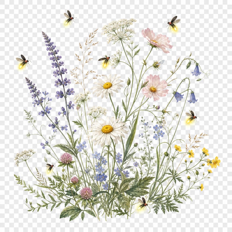 Cottagecore Wildflowers & Fireflies