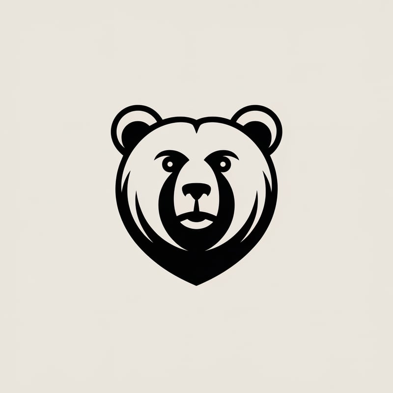 Vintage Black & White Bear Logo