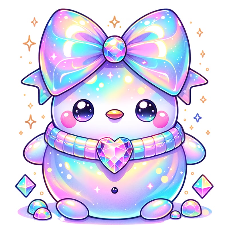 Kawaii Iridescent Rainbow Snowman