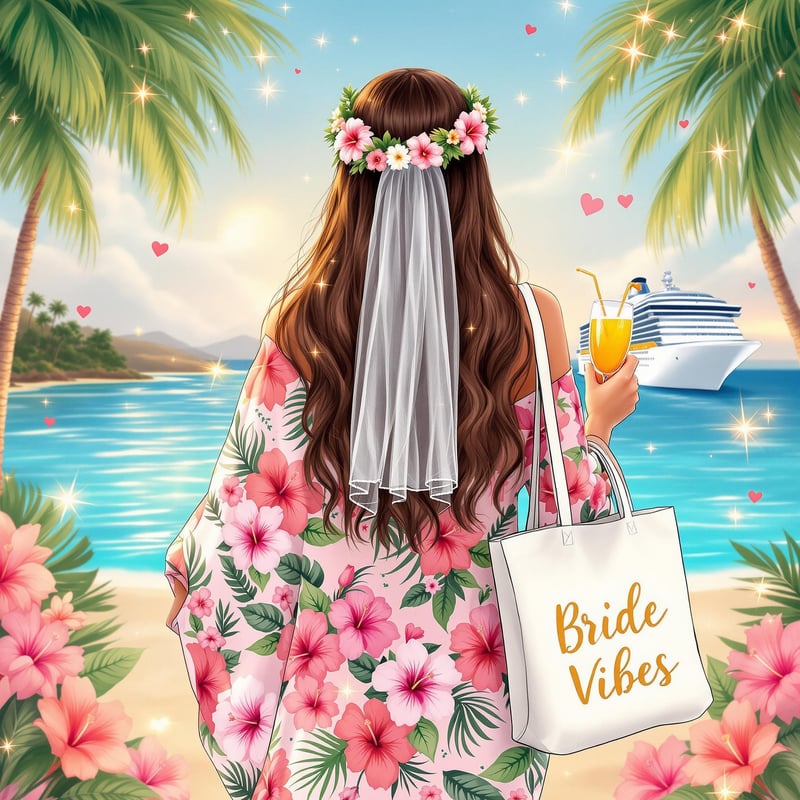 Bridal Woman Tropical Back-View Art