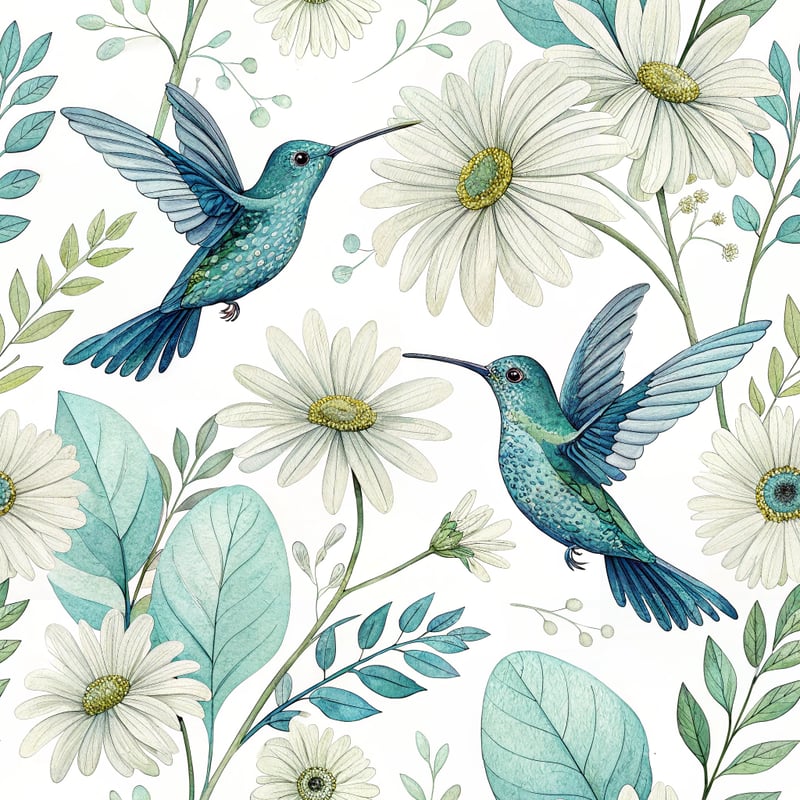 Vibrant Hummingbird Pattern