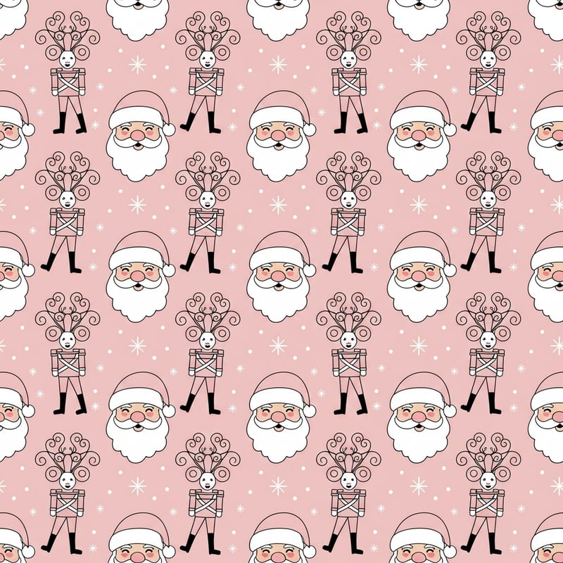 Christmas Pattern with Santa and Reindeer