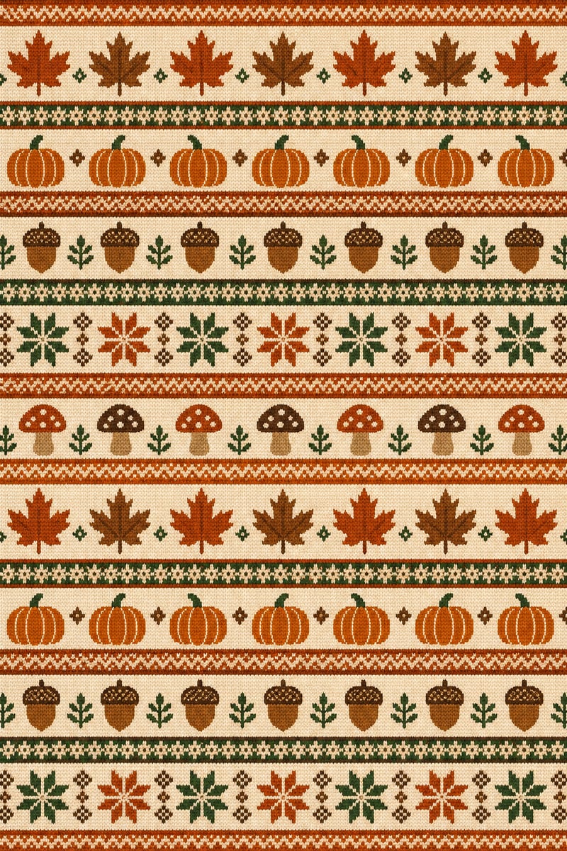 Autumn Fair-Isle Woven Texture