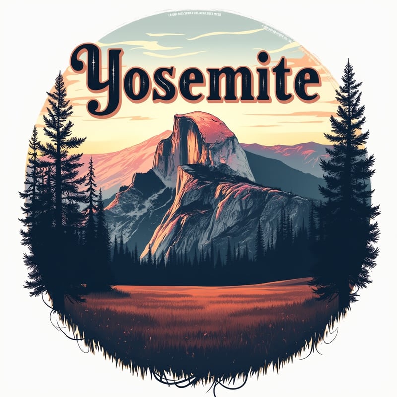 Yosemite Half Dome T-Shirt Design