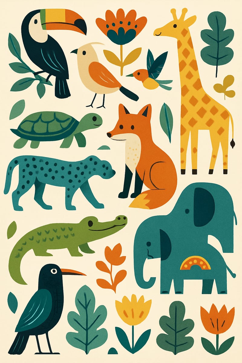 Modern Menagerie Whimsy Art