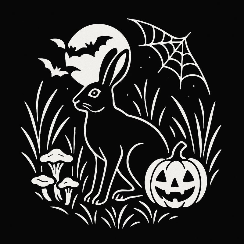 Forestcore Hare and Pumpkin Graphic
