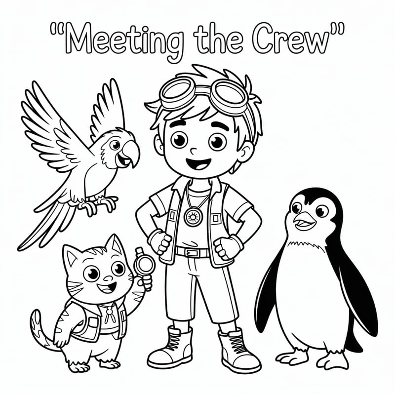 Children's Adventure Coloring Page