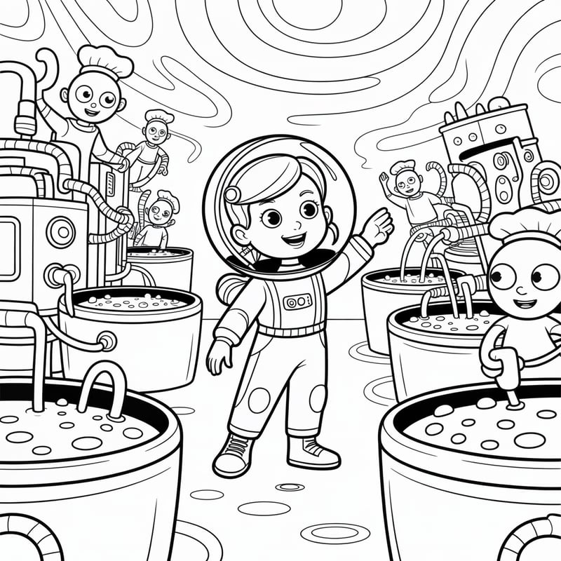 Luna's Moon Cheese Factory Line Art
