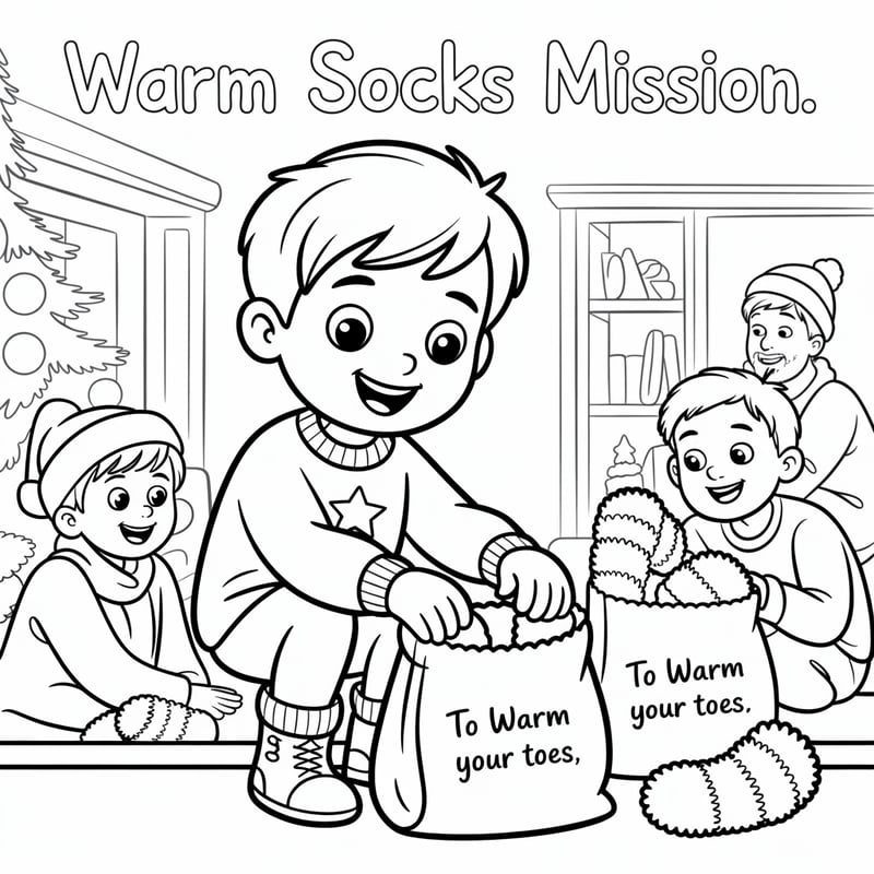 Warm Socks Mission Coloring Page