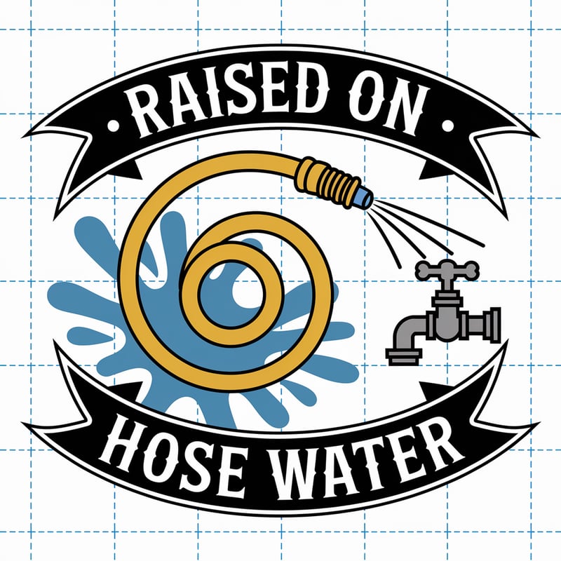 Vintage Hose Water Tattoo Emblem