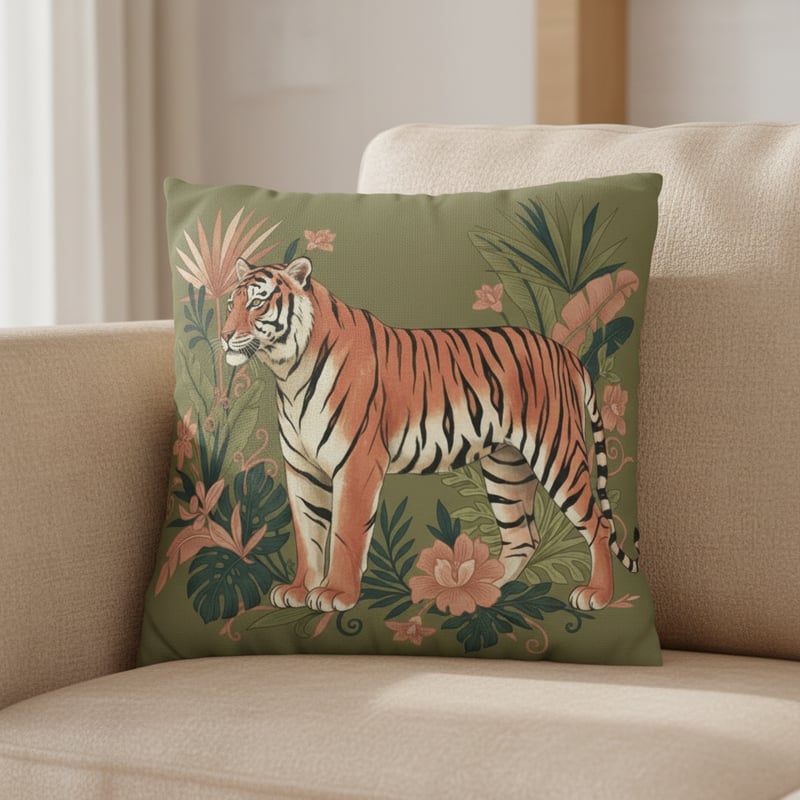 Photorealistic Pillow Mockup with Artwork