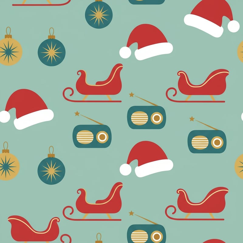 Retro Christmas Icon Pattern
